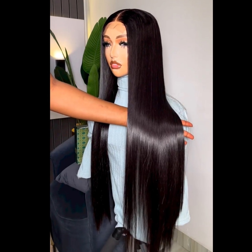 Luxury raw bone straight wig
